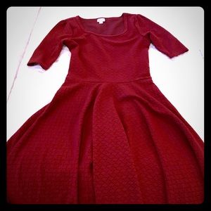 Lovely Burgundy  LulaRoe Nicole Dress M